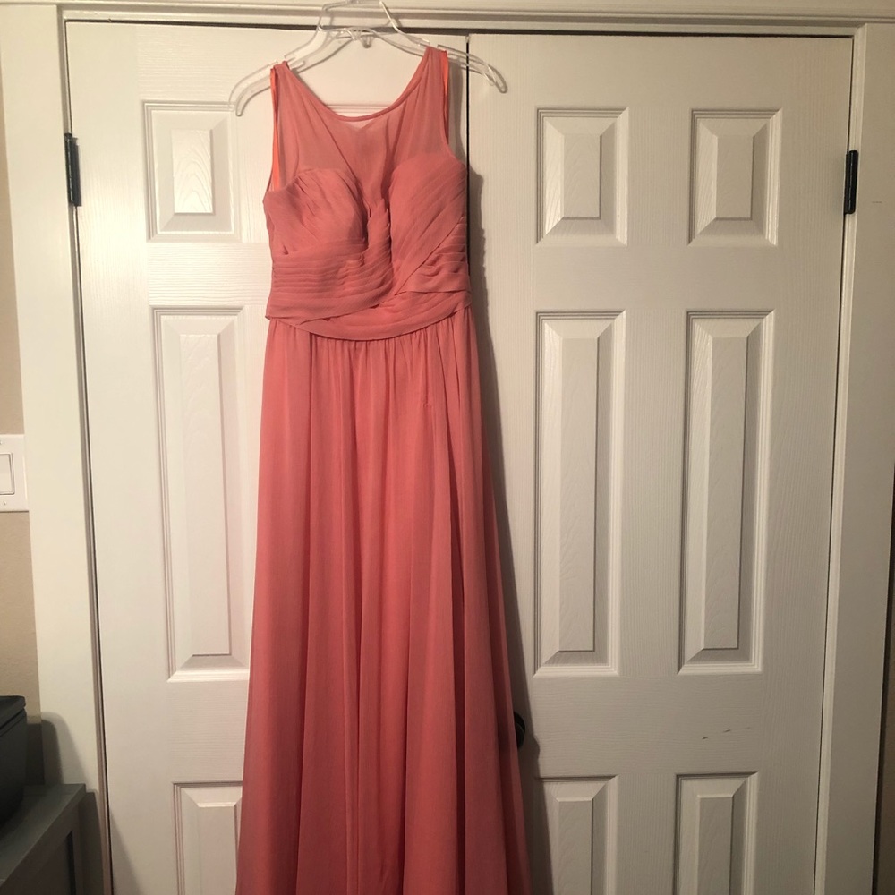 Coral Morilee bridesmaid dress